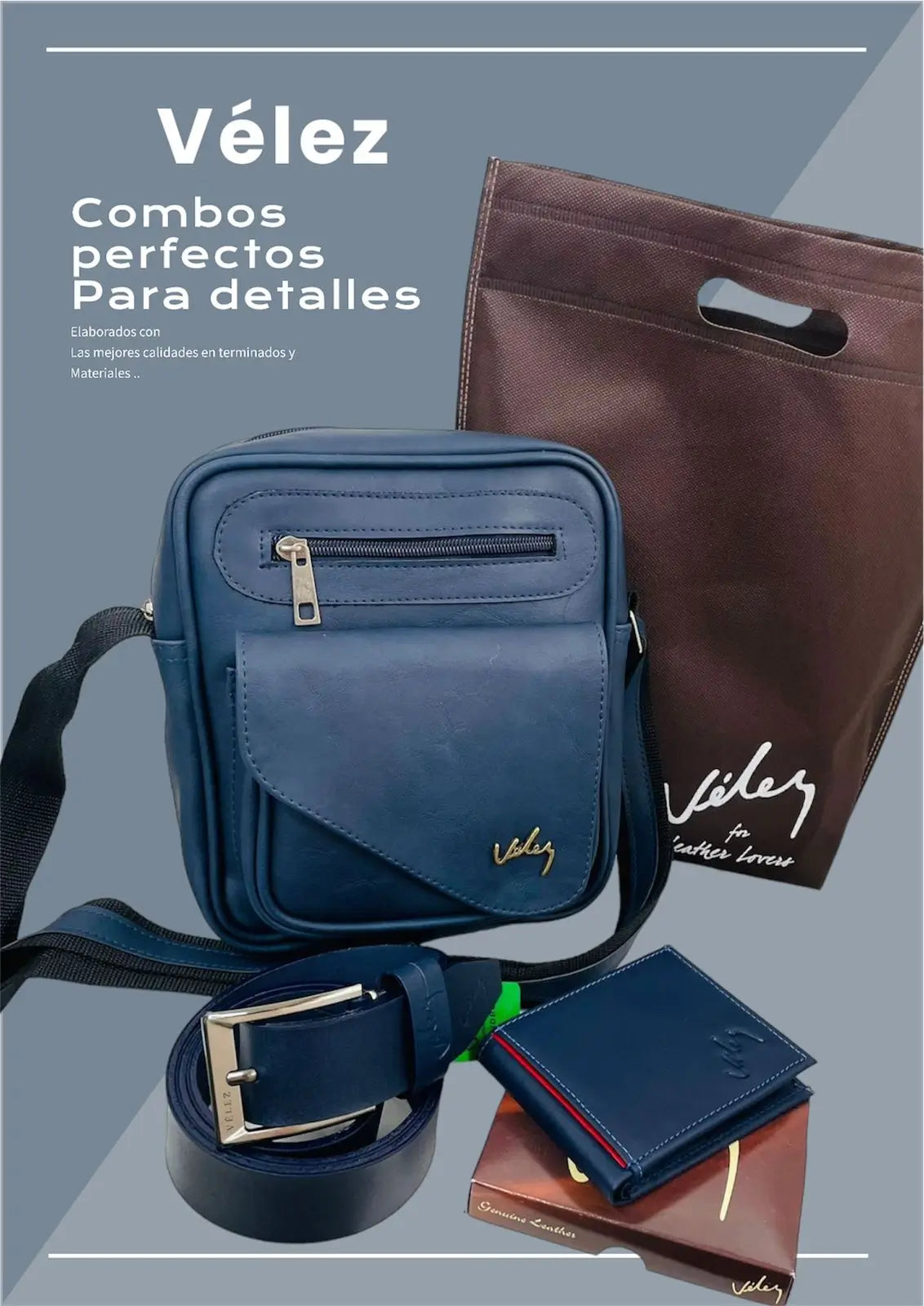Trio Vélez Carriel, billetera y correa