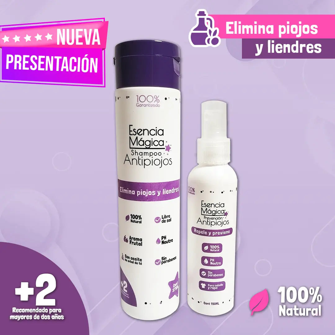 🪻Kit Esencia Mágica: 🌿Tratamiento Antipiojos + Spray y Peine🌿