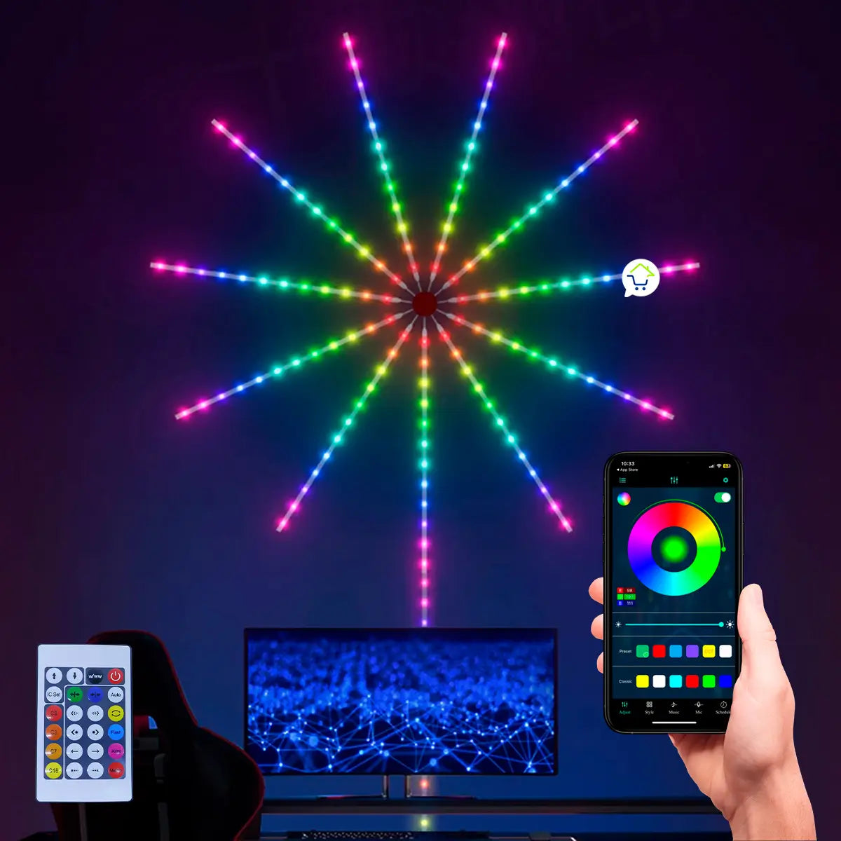 🎉Cinta Led Fuegos✨🪩 Artificiales Navidad🎆