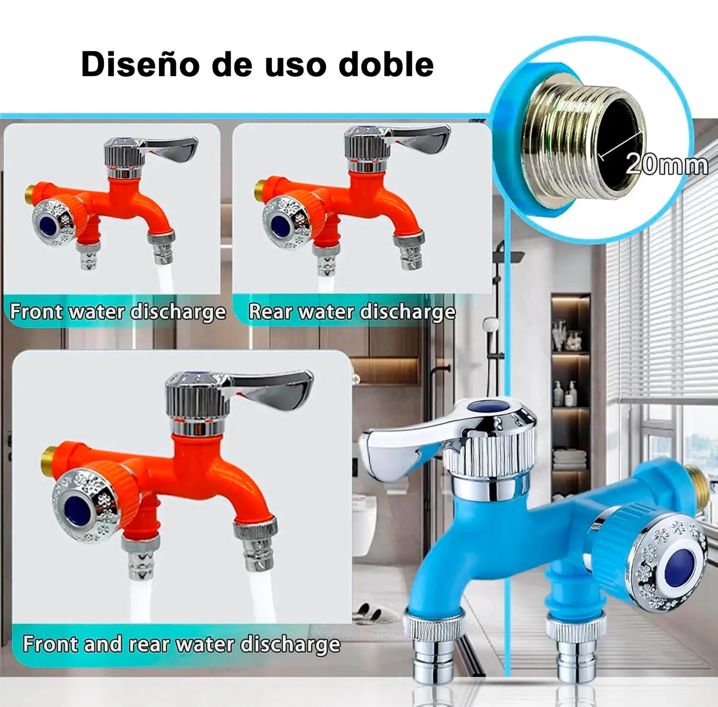 ⛲FlowMax™ 🚿Grifo Multifuncional-Doble Salida de Agua y Flujo Controlado💧