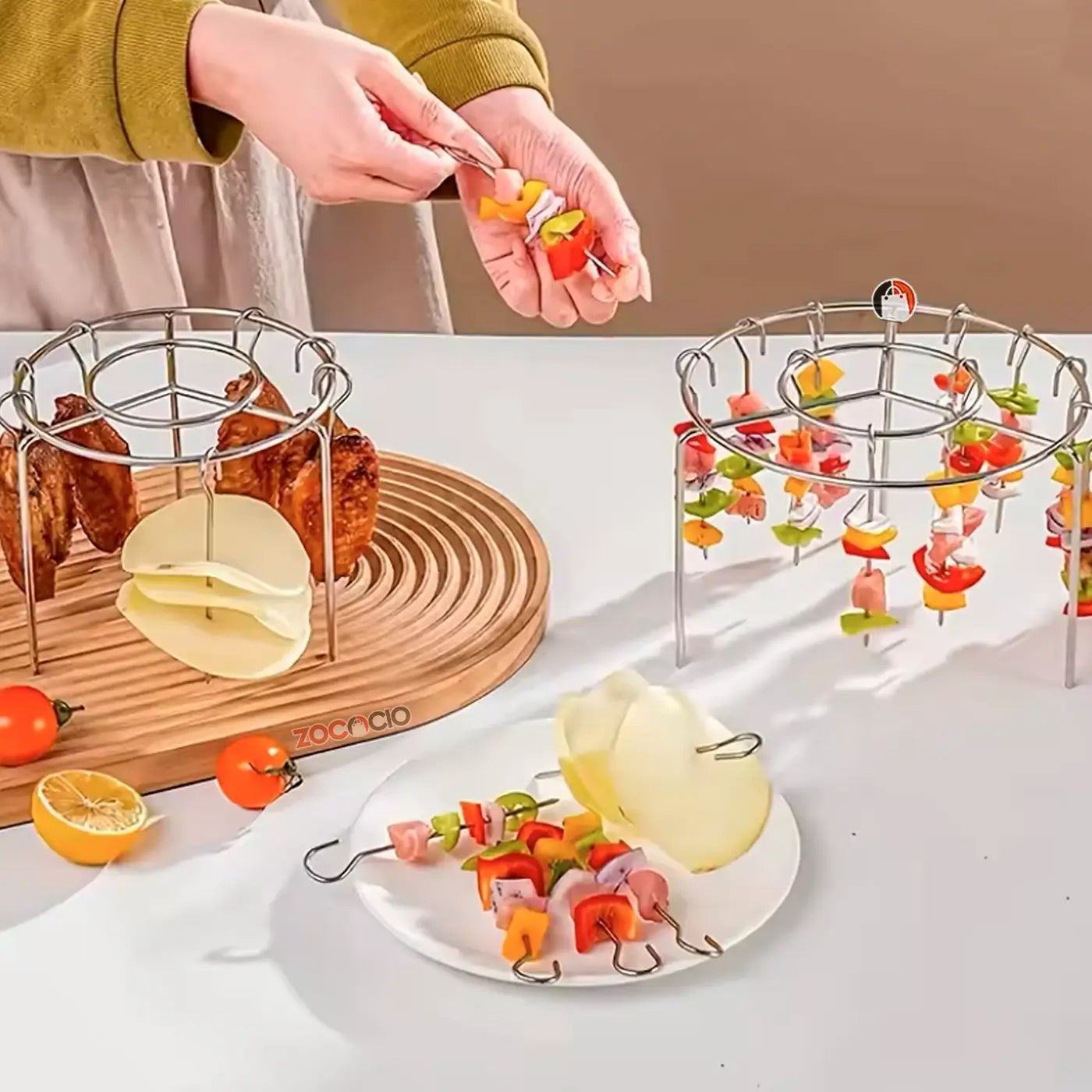 🍗Parrilla Para Brochetas🥦🍡 en Freidora de Aire🍽️