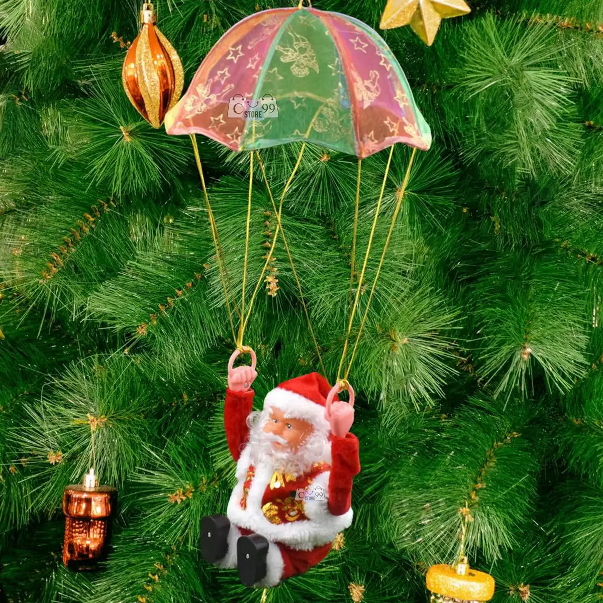 🎄Papá Noel en Paracaídas 🪂🎅- El Espíritu Navideño en Movimiento🕯️