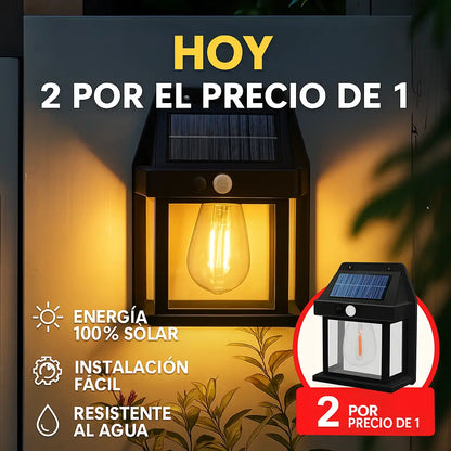 💡EcoLuz 360™🔋🌙Farol Solar de Pared Exterior por 2 Unidades🌧️