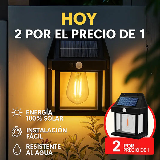💡EcoLuz 360™🔋🌙Farol Solar de Pared Exterior por 2 Unidades🌧️