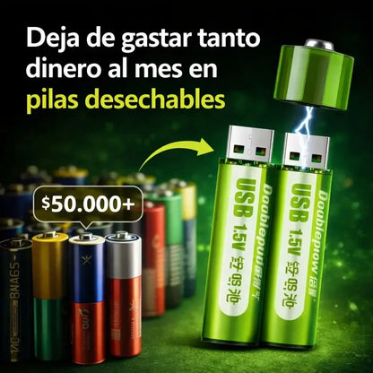 🔦Pilas AA🔋Recargables USB X 4 Unidades♻️