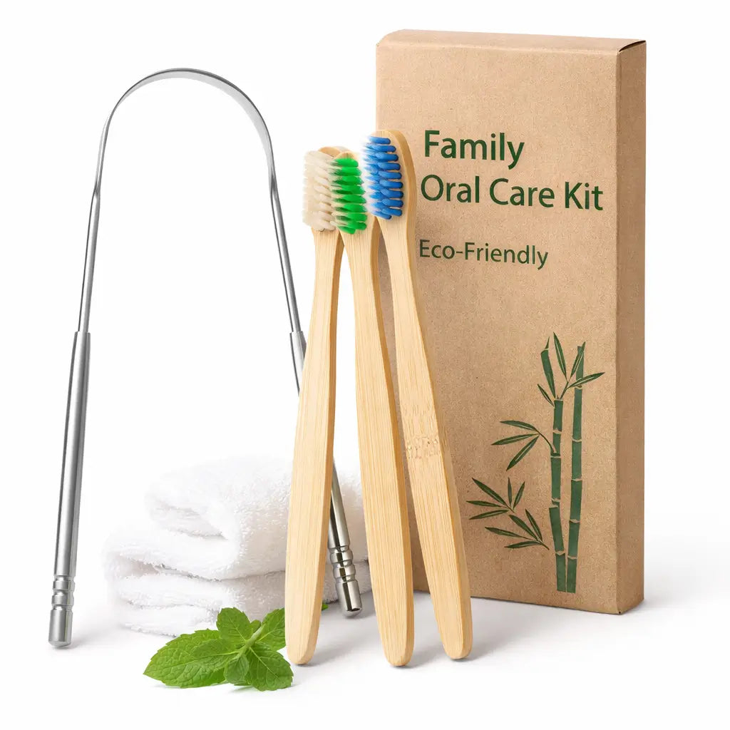 🟢 Kit familiar ecológico para una sonrisa fresca todos los días.🪥