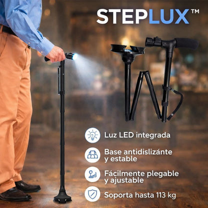 🚶‍♀️STEPLUX™🔦Bastón Con Luz Led👣