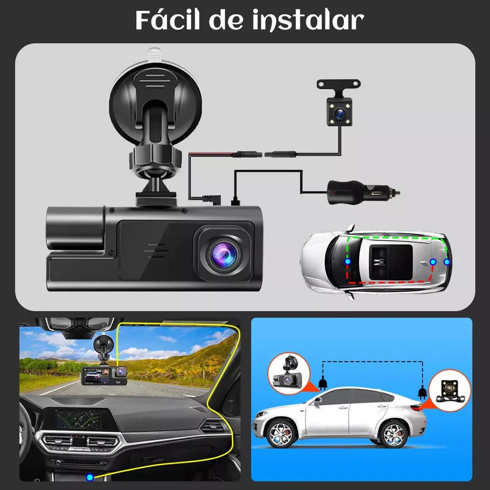 🚗DashCam🚧🚘 Cámara 3 en 1🚦