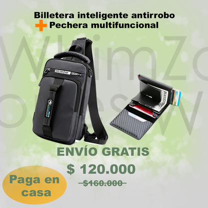 Combo billetera inteligente + pechera multifuncional