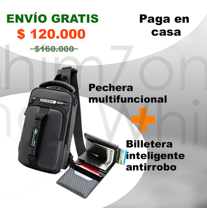 Combo billetera inteligente + pechera multifuncional